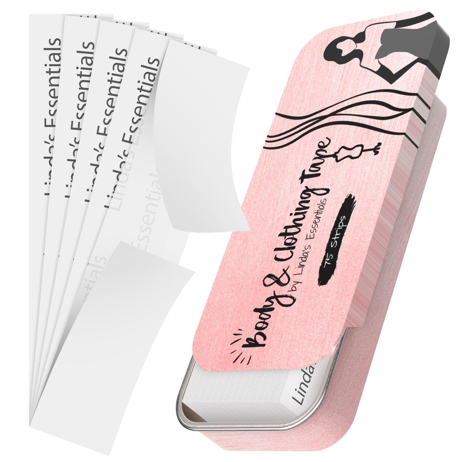 Linda's Essentials Fashion Tape doppelseitiges Klebeband Kleidung, transparentes Body Tape doppelseitg, geeignet für alle Stoffarten und empfindliche Haut, selbstklebend mit starkem Halt, 75 Stück