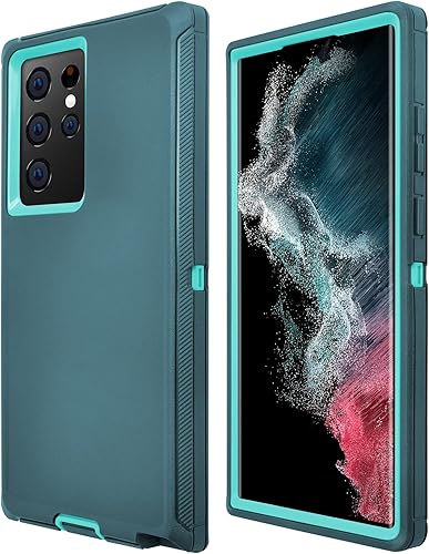 Funda para Galaxy S22 Ultra, protección contra caídas, resistente, a prueba de golpes, caídas y polvo, funda protectora de 3 capas para Samsung