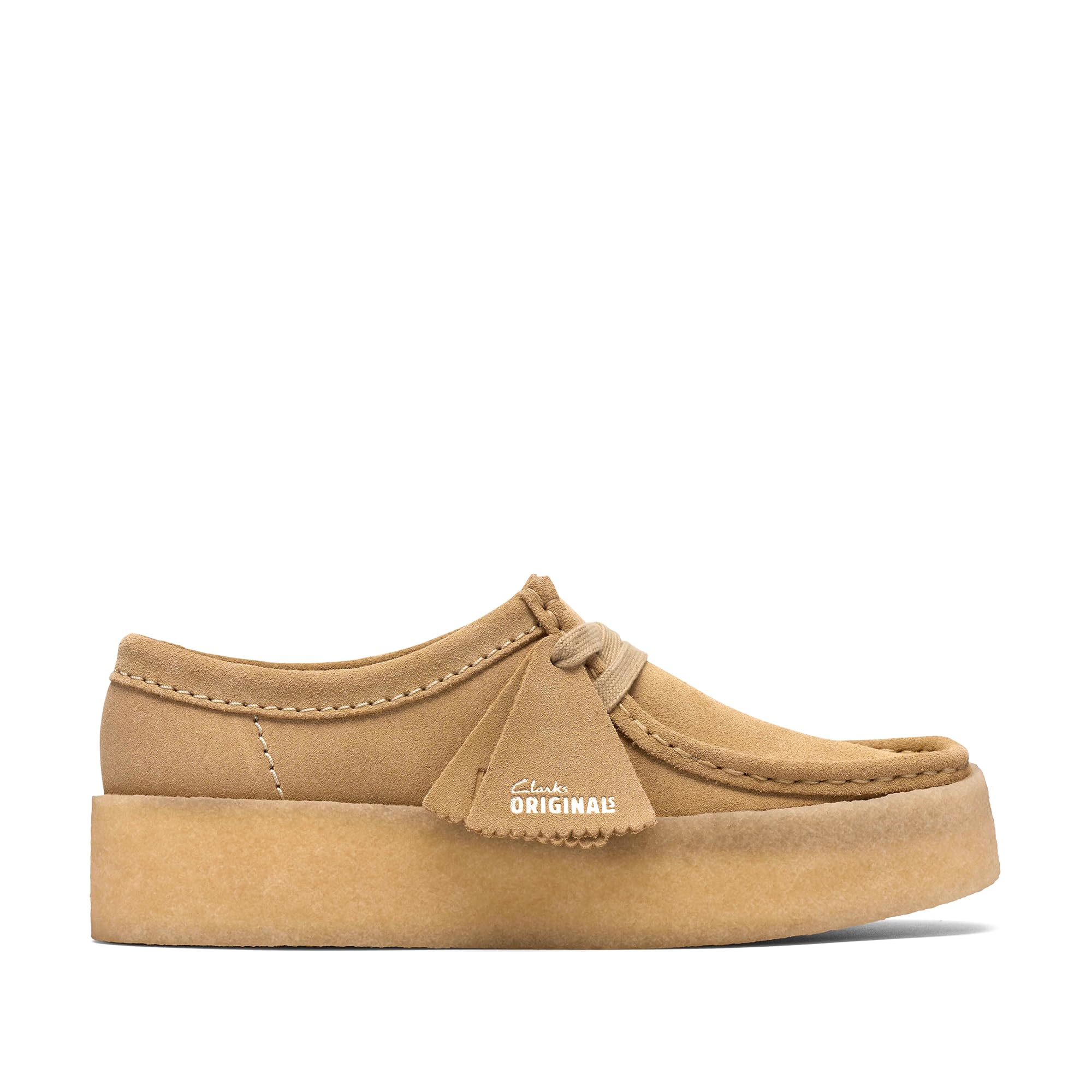 Clarks Damen - Schnürschuhe Wallabee Cup in beige Rauleder