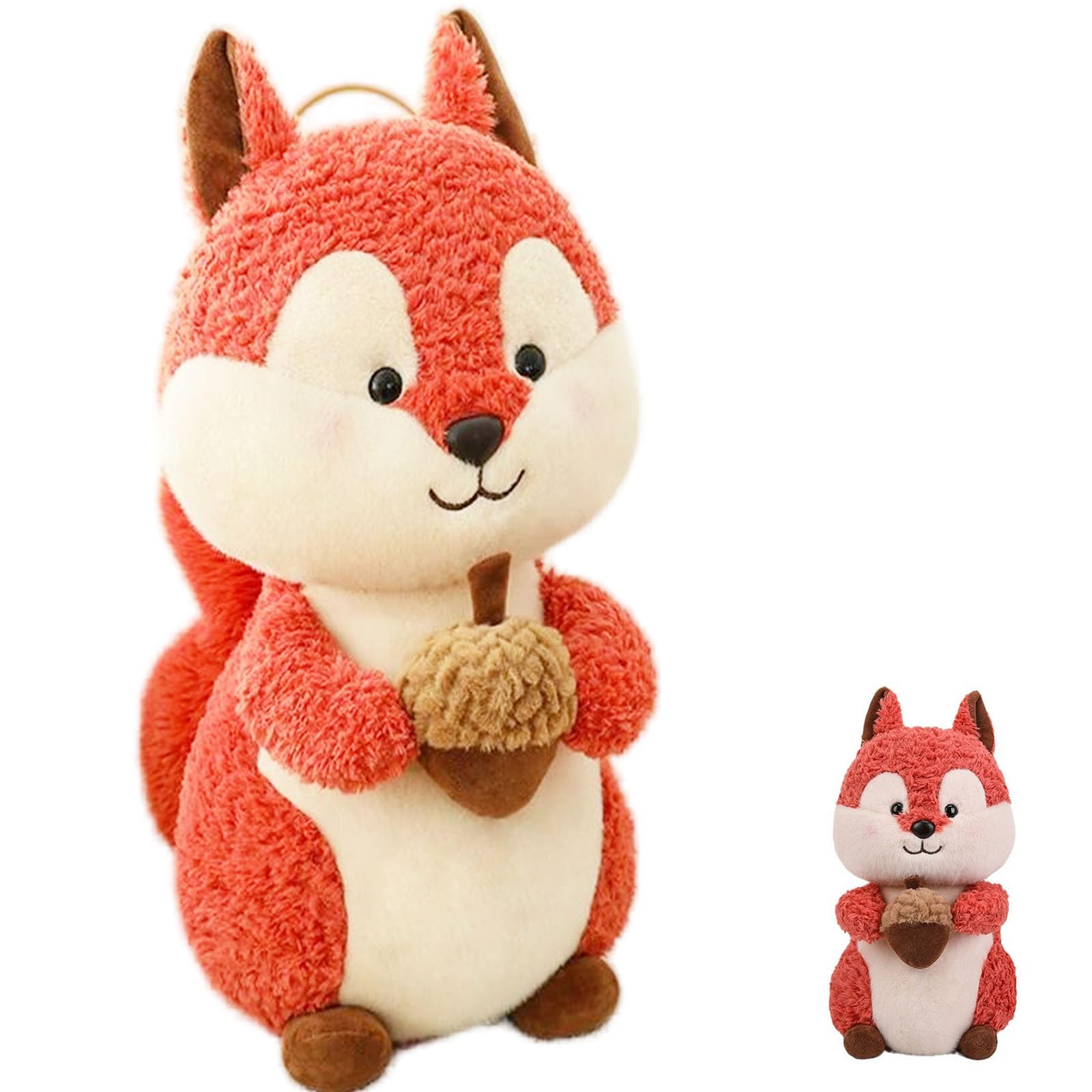 Eichhörnchen Kuschelspielzeug, kuscheliges Spielzeug Squirrel Brown Plush, niedliches Eichhörnchen Püppchen, pelziges Eichhörnchen-Spielzeug für Kinder, Geburtstag. (70 cm,Orange)