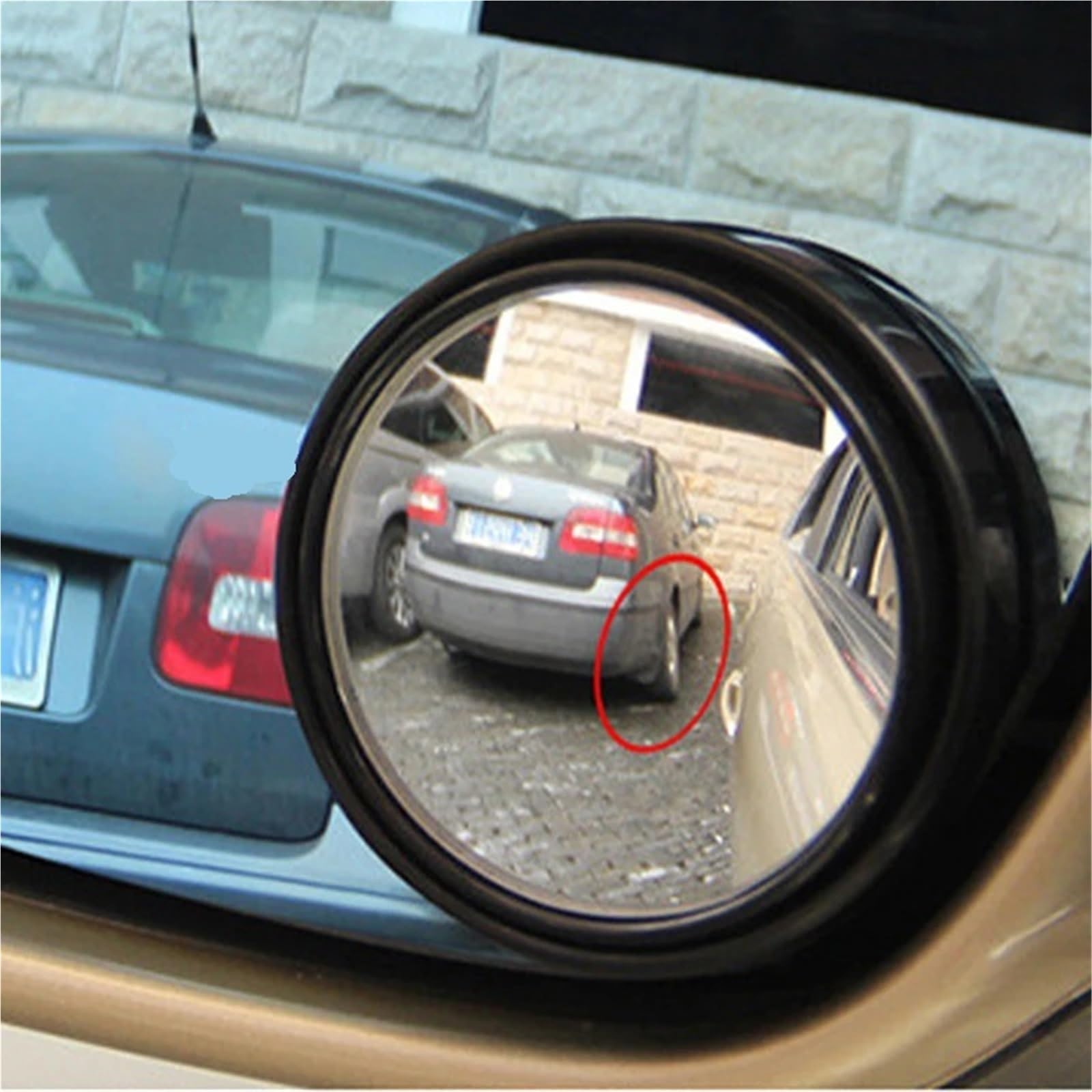außen Blindspiegel 2PCS 75MM 3R-036 Konvexer Toter-Winkel-Spiegel für Aufkleben mit einstellbarem Weitwinkel für die Fahrzeugsicherheit(Black)