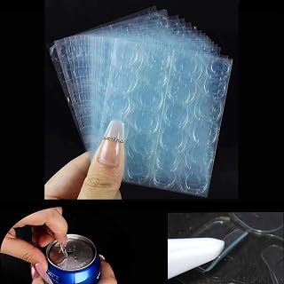 Thin Breathable Adhesive Tabs Fake Nail Glue Sticker 20 Sheets Super Sticky Double Sided Tips (Germany Jelly Gel) Flexible for Acrylic False Nails Manicure Tape (480 Pcs)