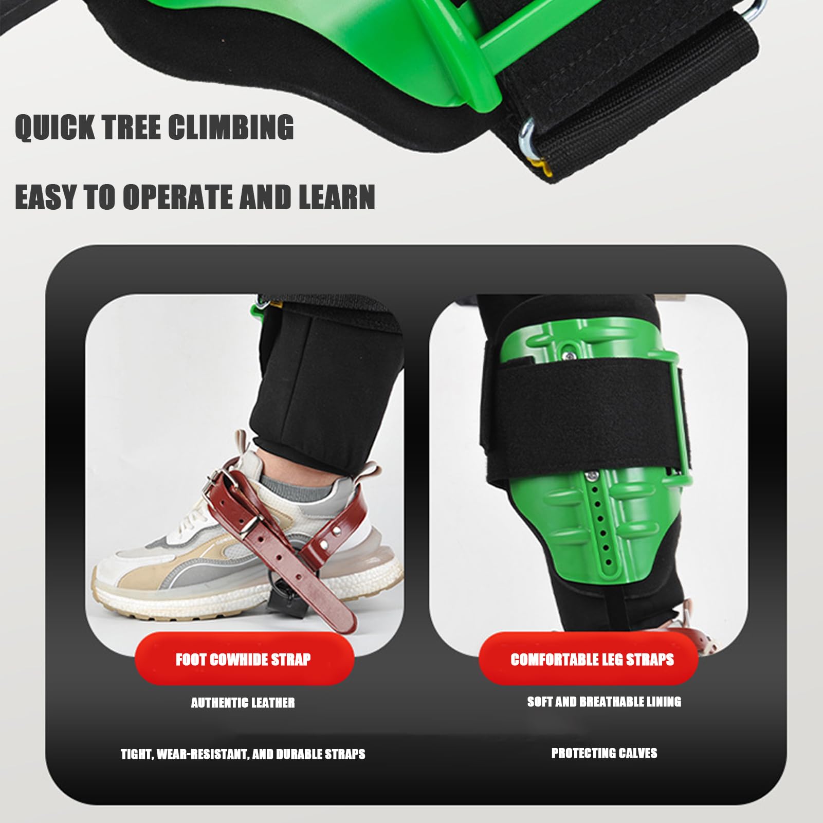 Clavos de escalada para árboles: kit de escalada de tenedor de árboles | engranaje de escalada de polos | Herramientas de escalada cosechadoras, correas de arbolesta cómodas, clavos trepadores de