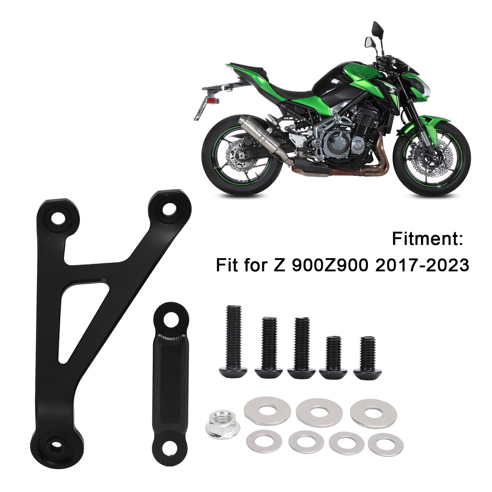 Z900 Z900 Auspuffhalter-Aufhängerhalterung, CNC-Aluminium, Hochfeste, Sichere Montage für Motorräder mit Vibrationsdämpfung, Passend für 2017–2023