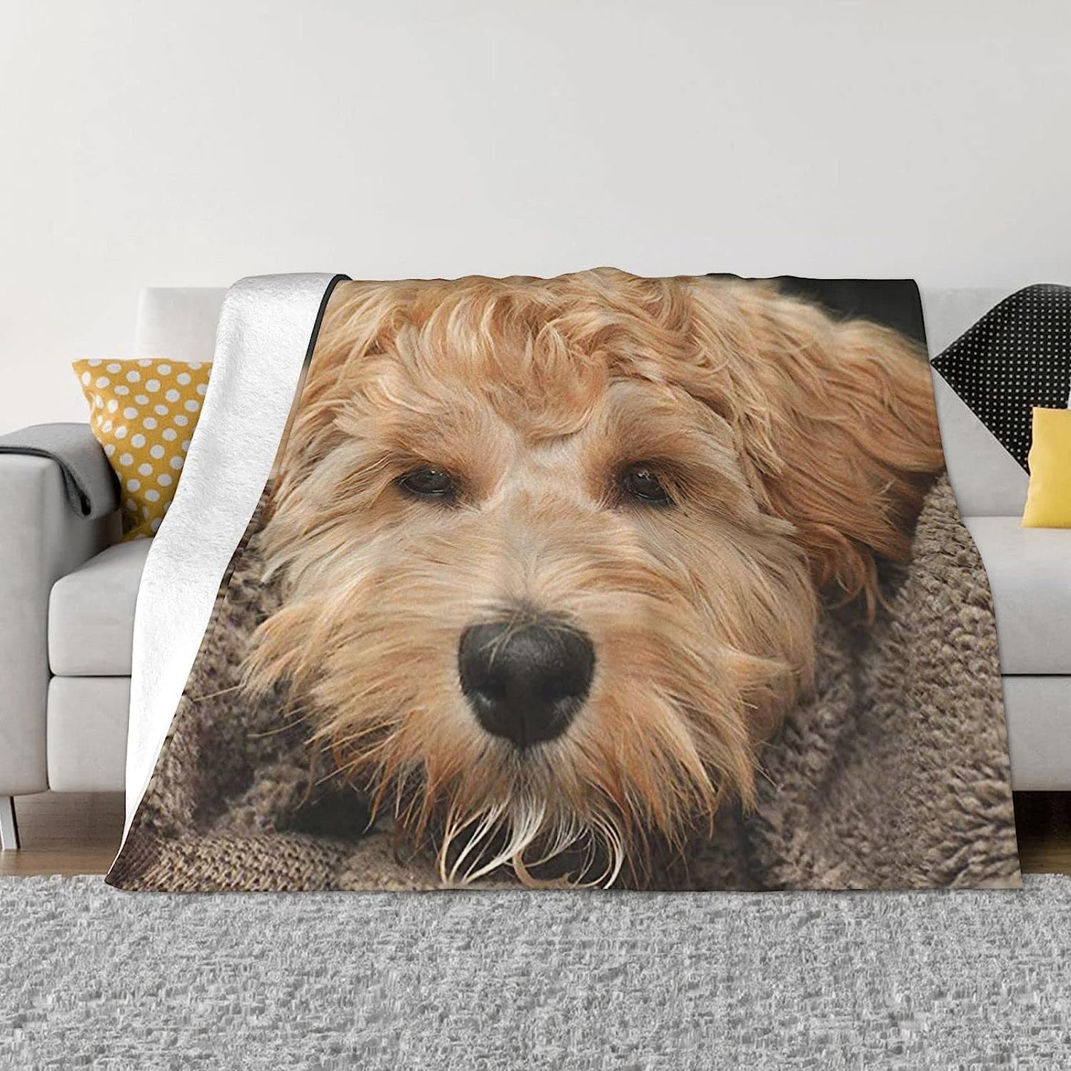 Couverture Chien 3D Plaid Polaire 180x220 Chien Doux Microfibre Couverture en Flanelle Chien Couvertures et Plaids Chaud pour lit Jeté de Canapé m4464
