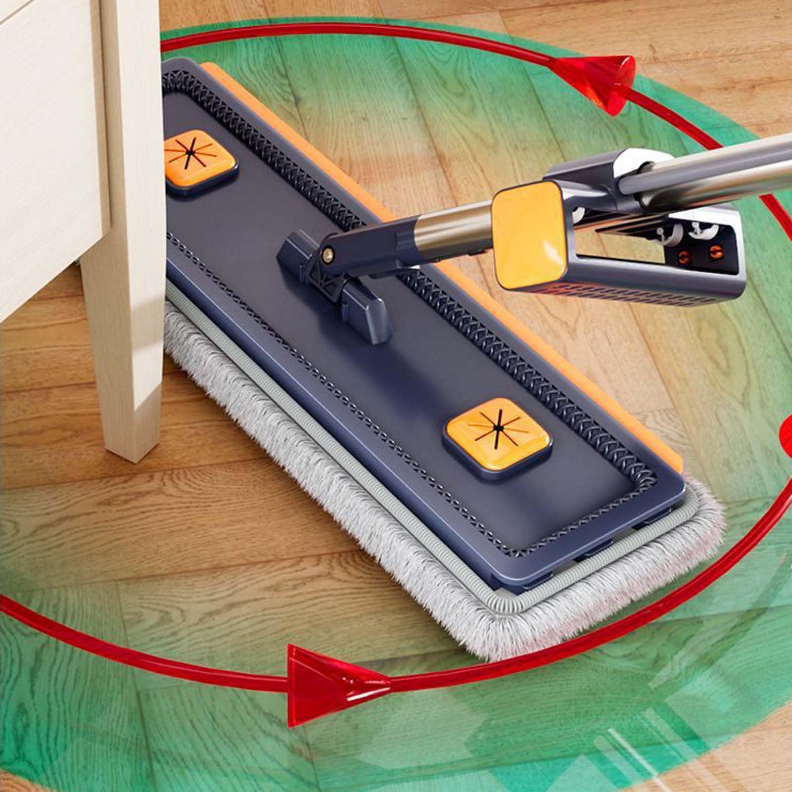 Fregona Microfibra con Mopa Fregona, Mopa para Limpieza De Suelos En Casa, Paño Lavable Reutilizable, Limpiador De Suelos Absorbente con Mango Regulable para Cocina Baño Y Superficies