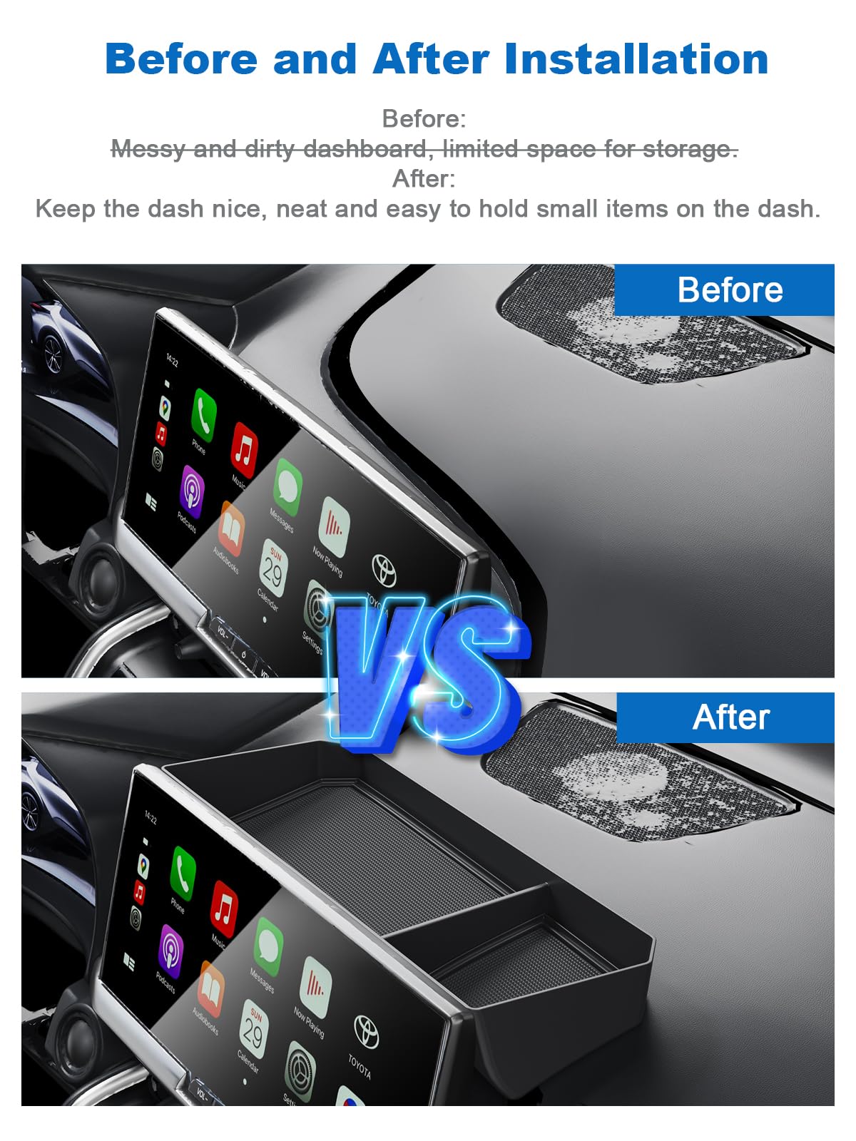 CDEFG Compatible avec Toyota C-HR CHR Hybrid 2024 2025 Facelift Console Centrale Organisateur Boîte de Rangement Compartiment à gants Rangement Console centrale de voiture Plateau Accessoires