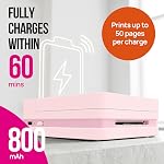 Nelko Photo Printer, PP01 Color Mini Portable Printer, Instant Smartphone Inkjet Printer, Sticky-Back Rechargeable Portable Picture Printer for iOS & Android, Smart AI APP, Valentine's Day Gift,Pink