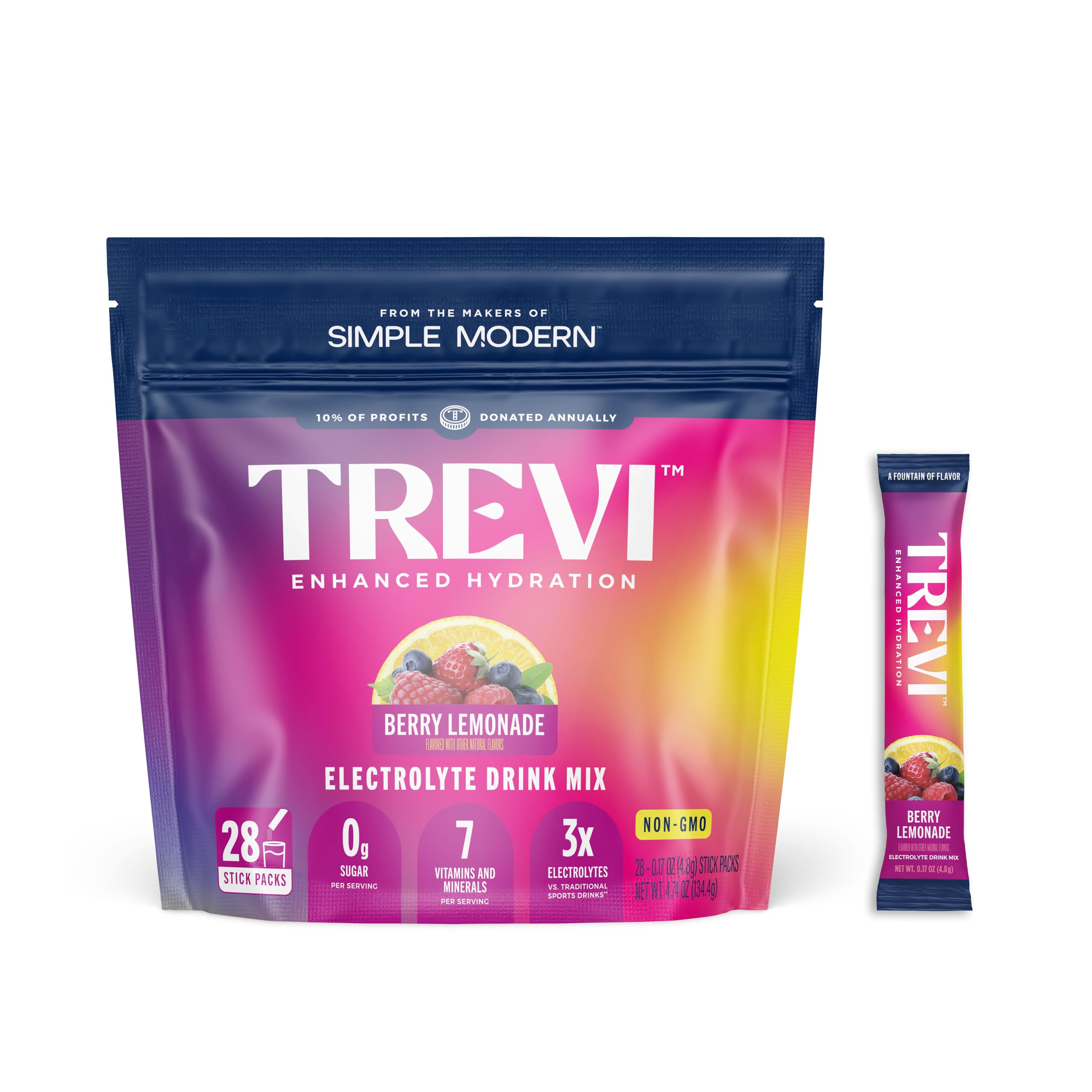TREVI Berry Lemonade Electrolyte Packets