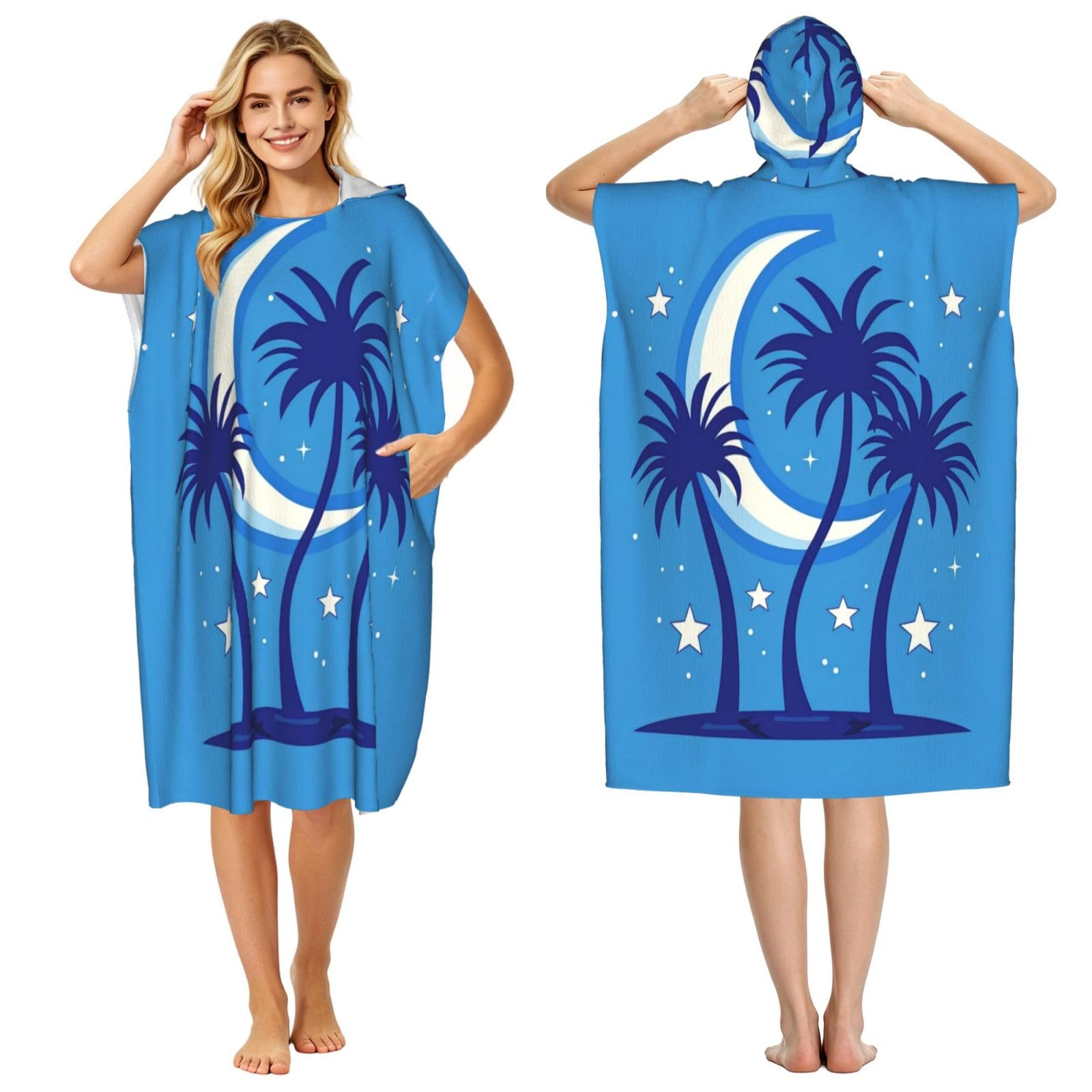 KLGRTJHK Flag Of South Carolina Adult Hooded Beach Poncho Towel 43"X35"