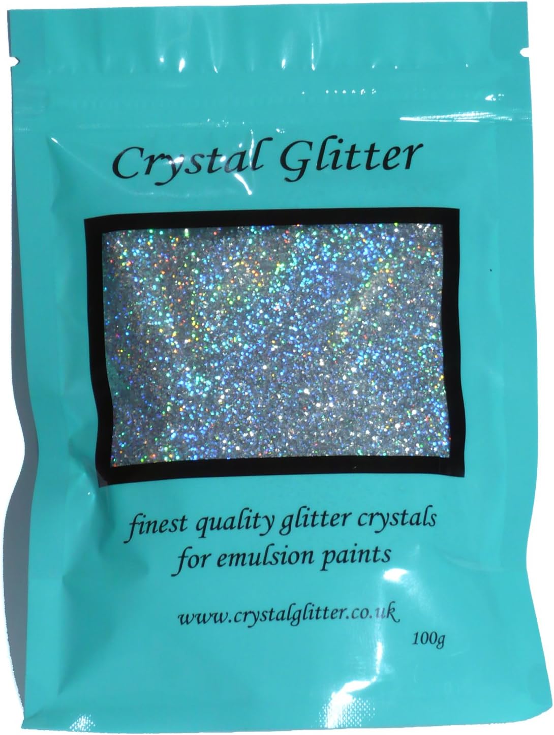 Crystal Glitter for Emulsion Paint, Diamond Silver with Holographic Crystals