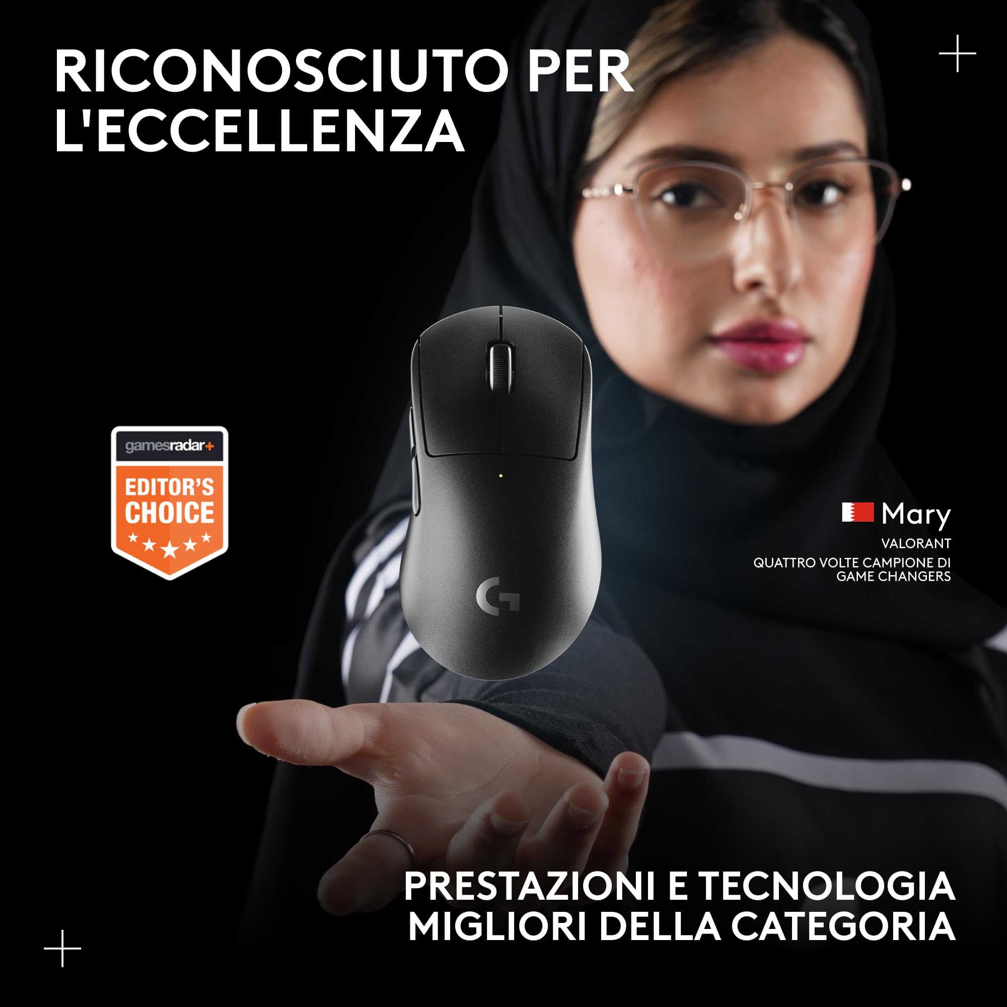 Logitech G PRO X SUPERLIGHT 2 DEX wireless gaming mouse | Für PC/Mac, 60g pro-grade, rechtshändig, 5 Tasten, USB-C, 44k DPI, bis 8 kHz Polling - Nero