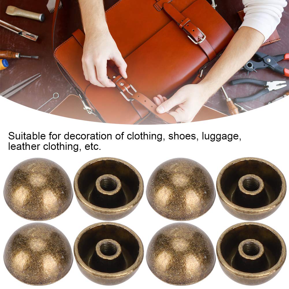 Button Stud, 30 Sets Mushroom Screwback Studs Rivets Bronze?Coloured Dome Studs Button Handbag Feet Nailheads Leather Craft Decoration 12MM