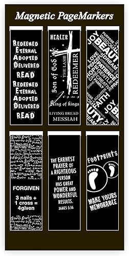 Miniatura 125 de Christian Art Gifts - Conjunto de marcapáginas magnéticos Lift Up Your Hands, 6 unidades Escénica #1