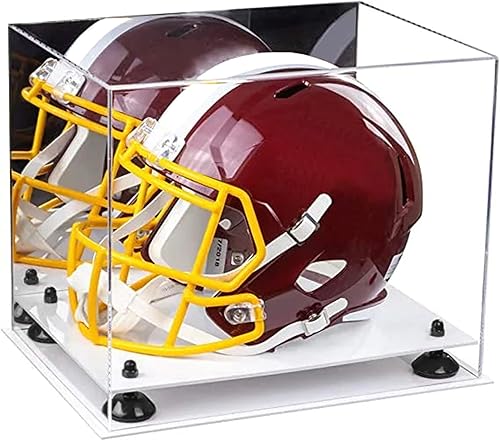Miniatura 101 de vitrina de acrílico tamaño real casco fútbol americano.