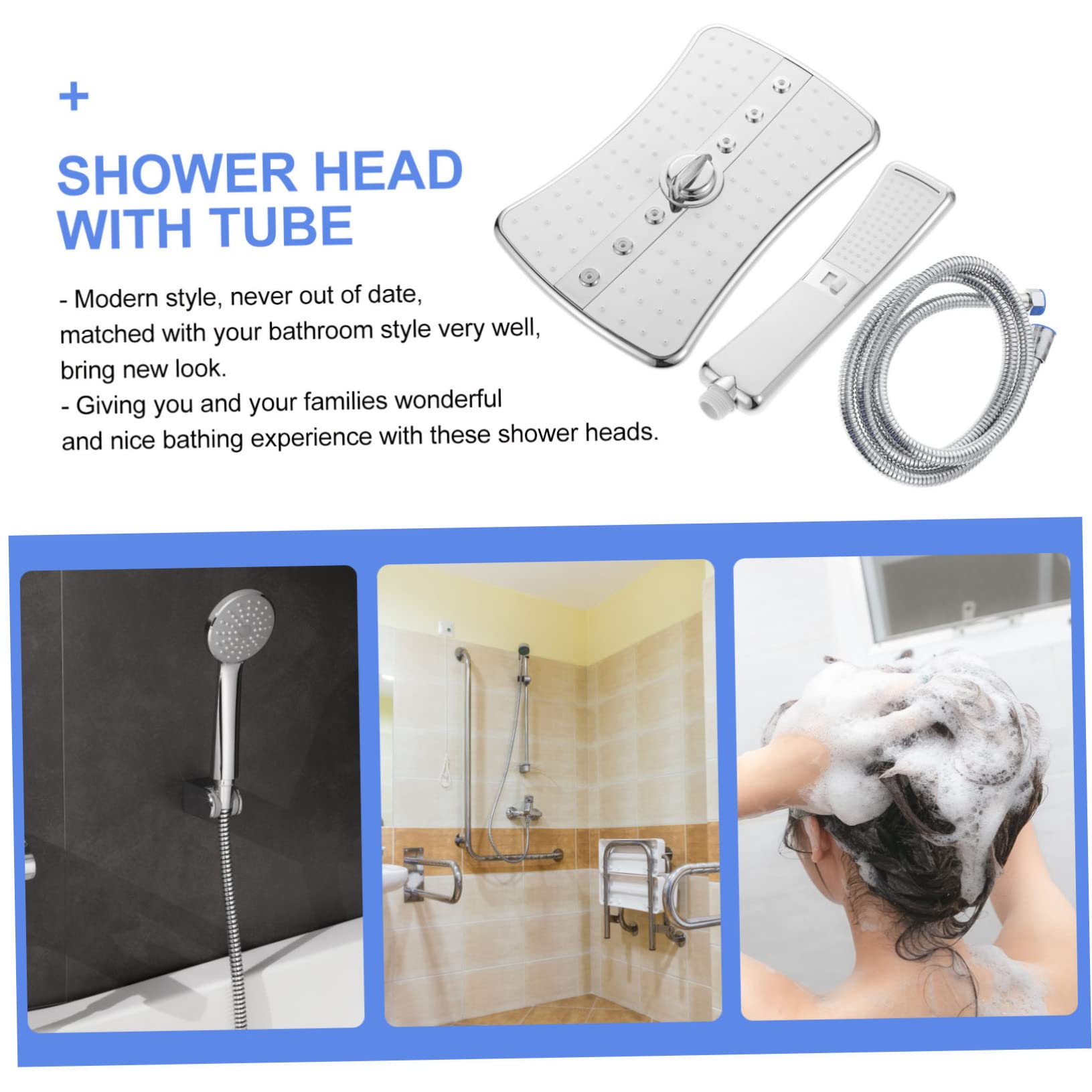 Cabezal de Ducha de Baño Multifuncional 1 Juego Abs Plata