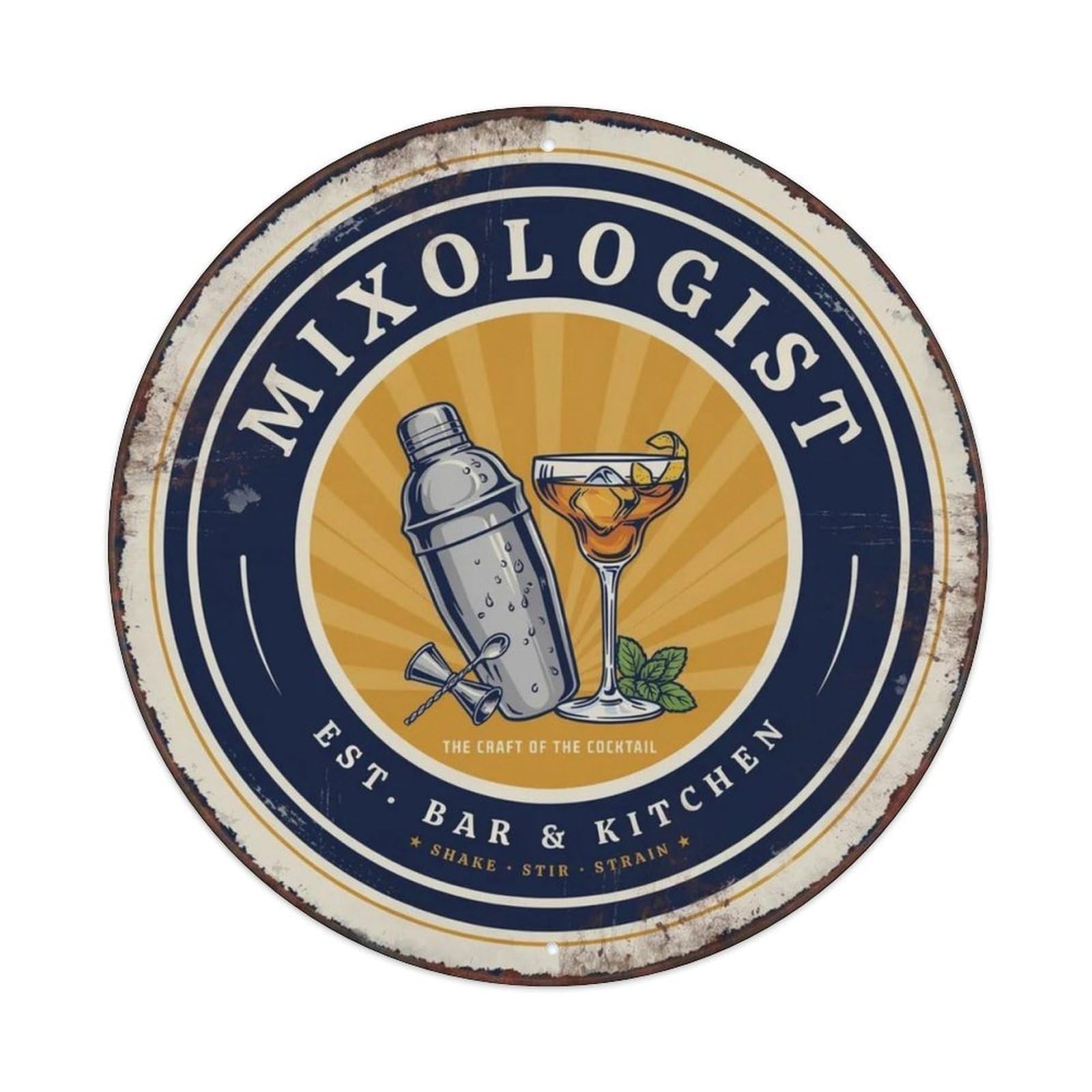 Mixologist Metal Tin Sign Plaque