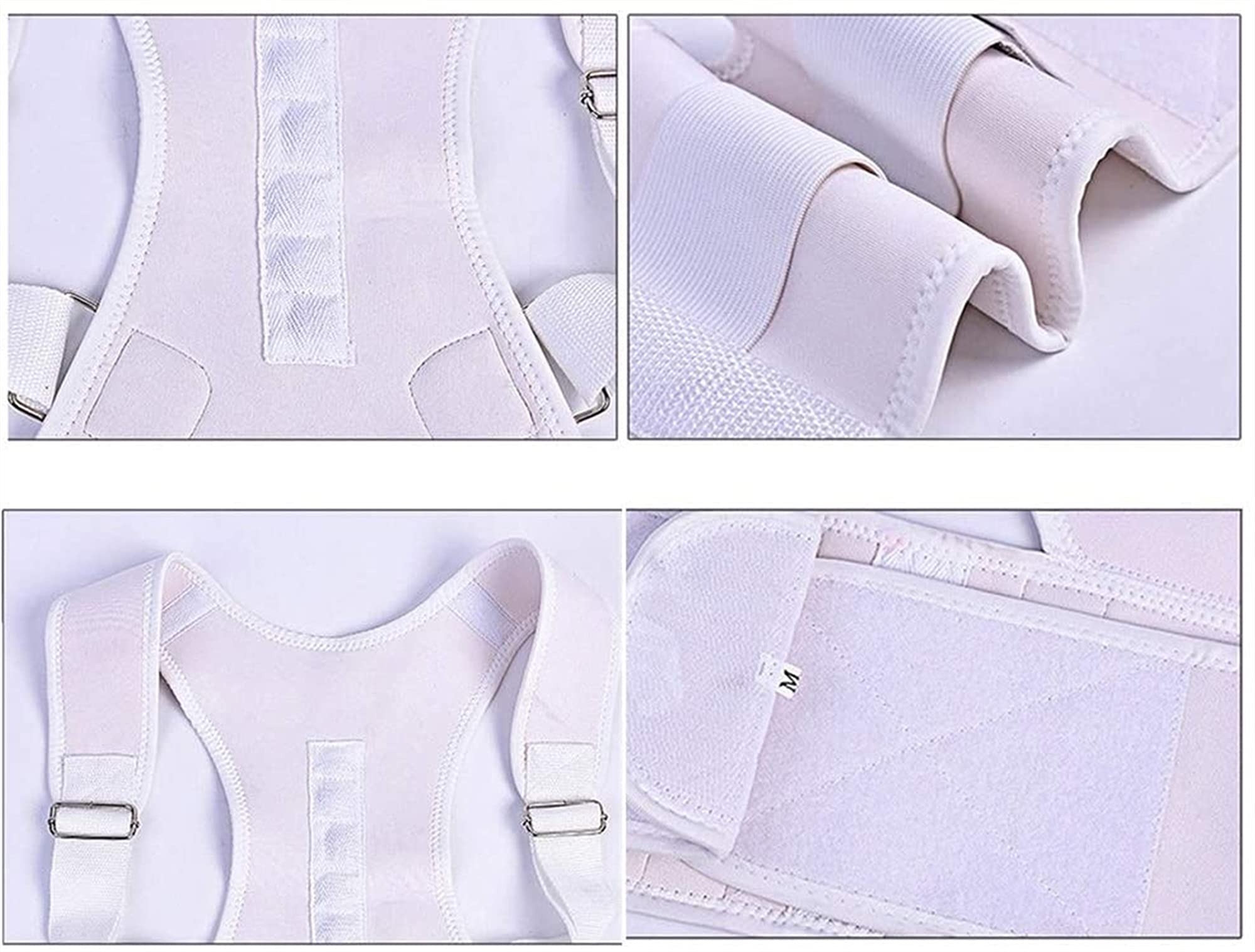Corrector de Espalda magnético para Hombres y Mujeres Adolescentes, Correas de Soporte Ajustables, cinturón de protección térmica, Faja Lumbar con Terapia magnética, Negro-X