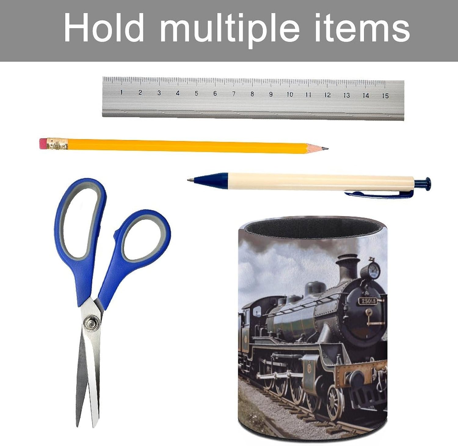Steam Locomotive Train Pen Holder Desk Organizer for Office Workspace image 5