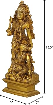 Exotic India Kamadeva and Rati - Brass Statue - Color Natural Brass Color