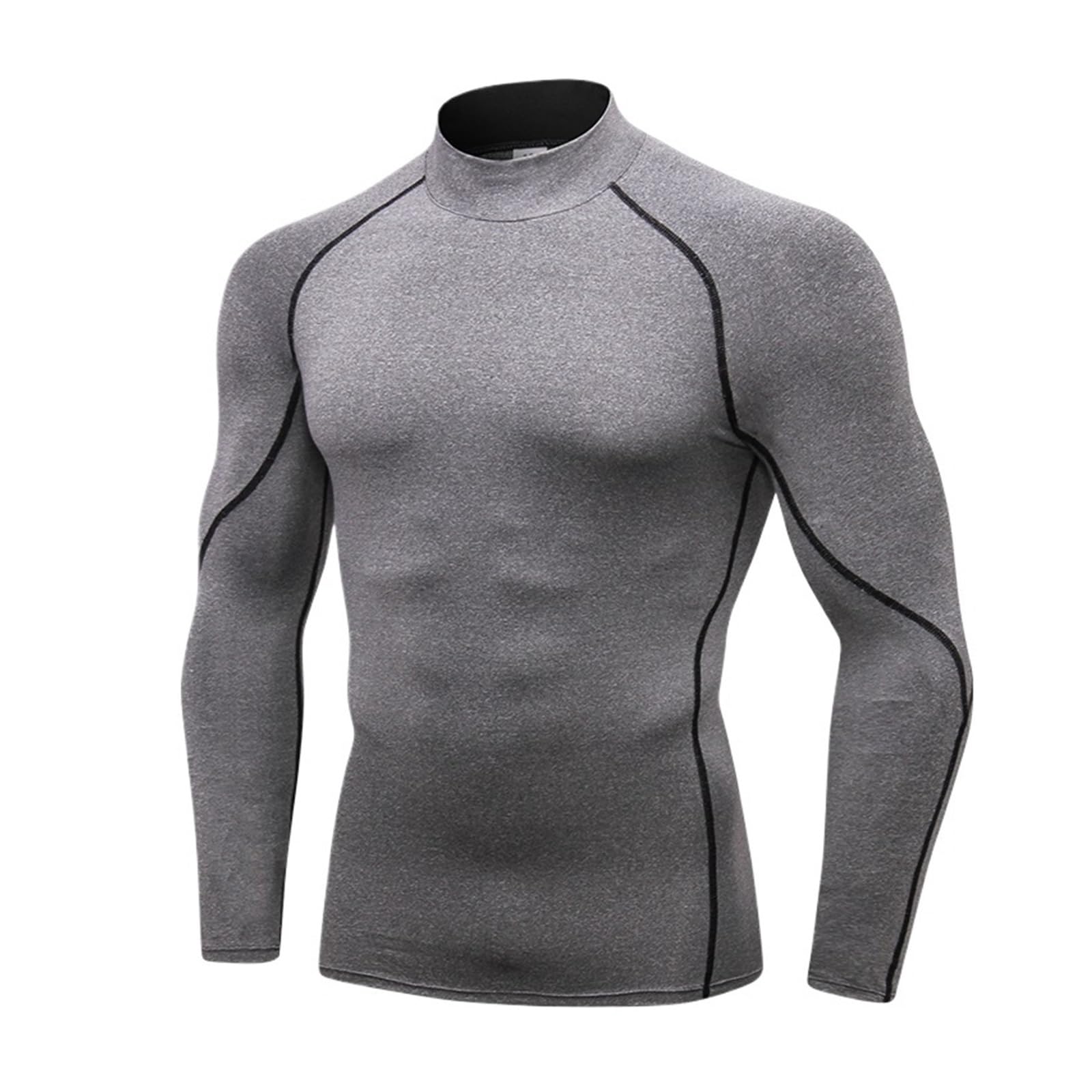 Camisas de compresión Manga Larga con Cuello for Hombre, protección Solar Fresca y Seca, Medias Deportivas, Camisetas for Correr Gimnasio