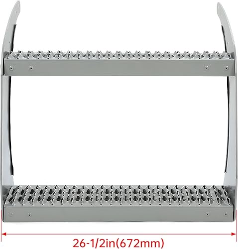 Miniatura 2 de KUAFU Escalón de tanque de combustible de 26 pulgadas compatible con Peterbilt todos los modelos de aluminio recubierto de polvo plateado