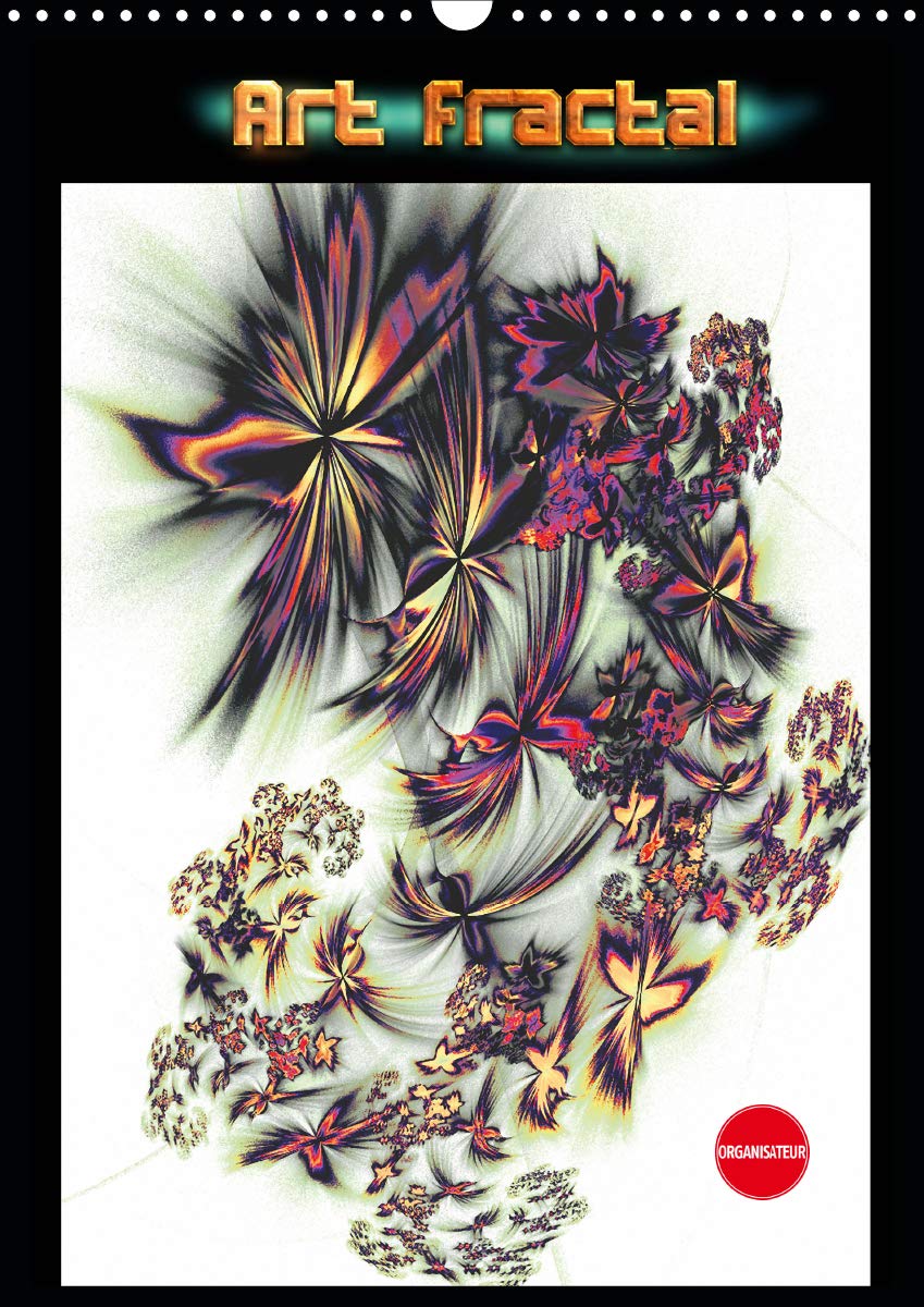 Calendrier mural 2020 art fractal pour organiser vos mois et décorer vos murs