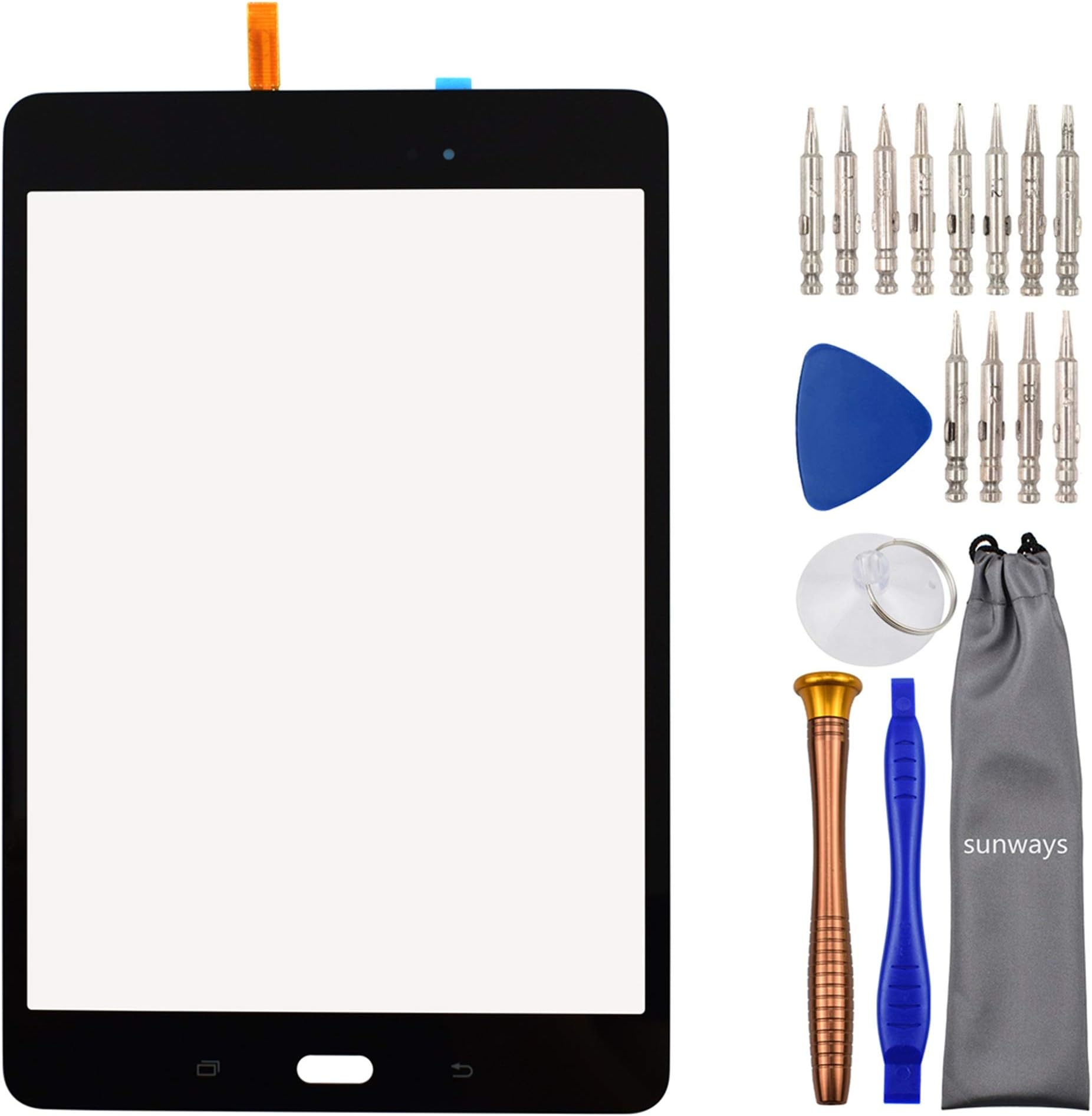 Sunways Touch Digitizer Screen Panel with Tool Kit Replacement for Samsung Galaxy Tab A 8.0 2015 SM-T350 T350 Jet Black