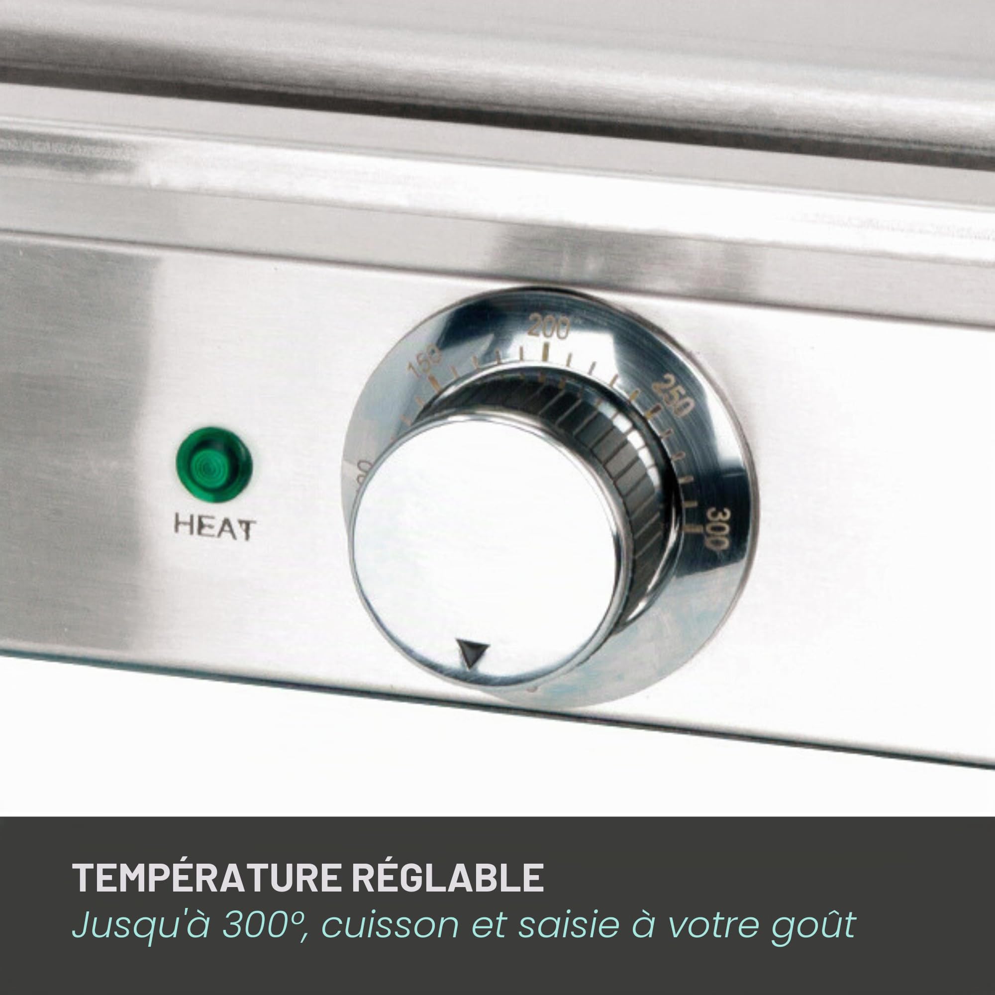 Jocca Plancha Électrique Teppanyaki en Acier Inoxydable avec Surface de Cuisson 39,6x26 cm