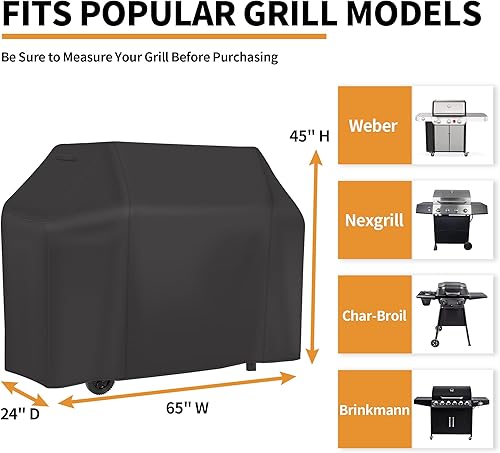 Miniatura 2 de NEXCOVER Funda para parrilla de gas cubierta impermeable para barbacoa de 65 pulgadas, cubierta de barbacoa resistente a los rayos UV, fácil de