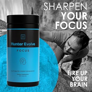 Genuine Hunter Focus Premium Nootropic Brain Supplement for Memory and Focus - US Made with All Natural Ingredients Incl L-Theanine, Bacopa Monnieri & Lion's Mane