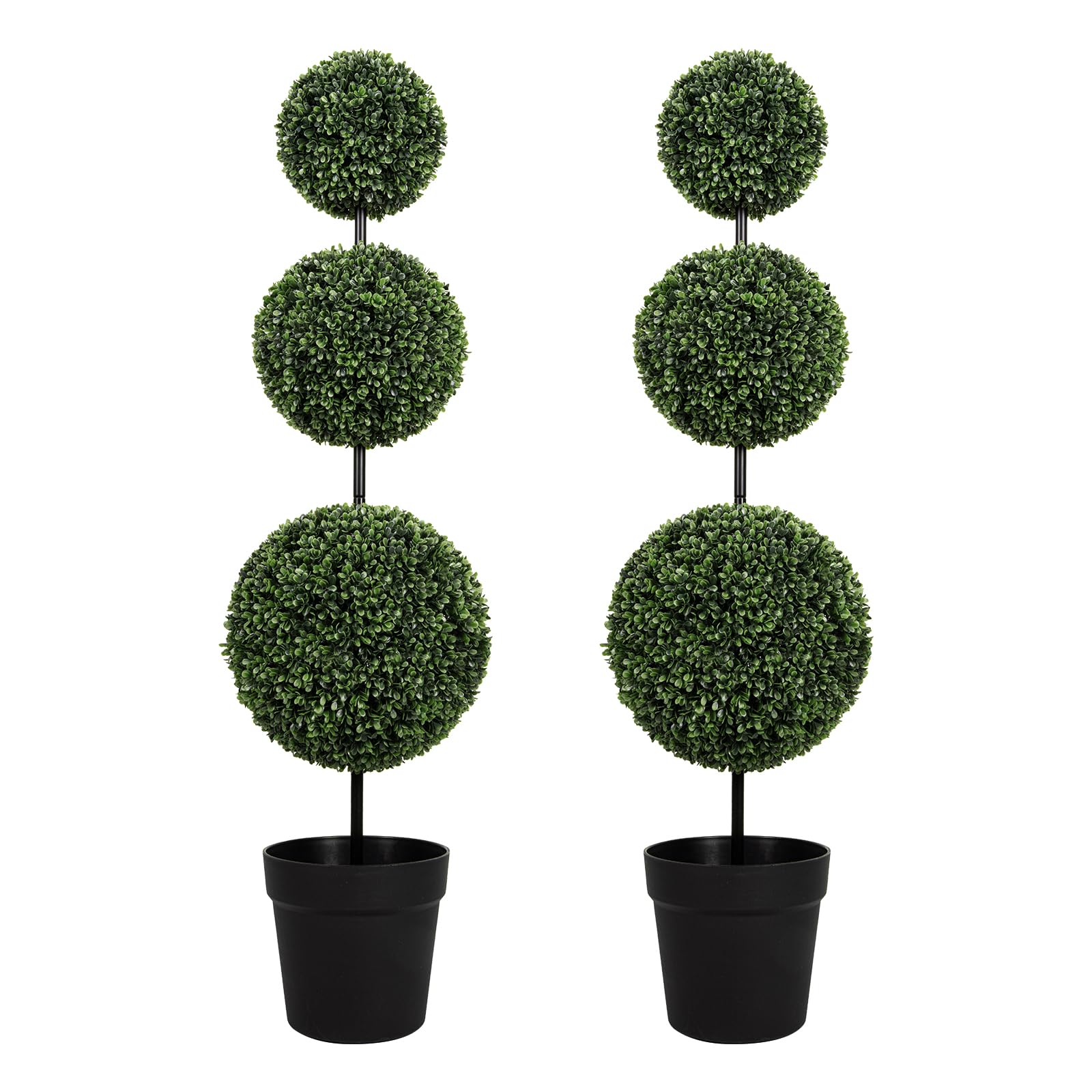 VIVATREES 4FT Triple Ball Boxwood Topiary