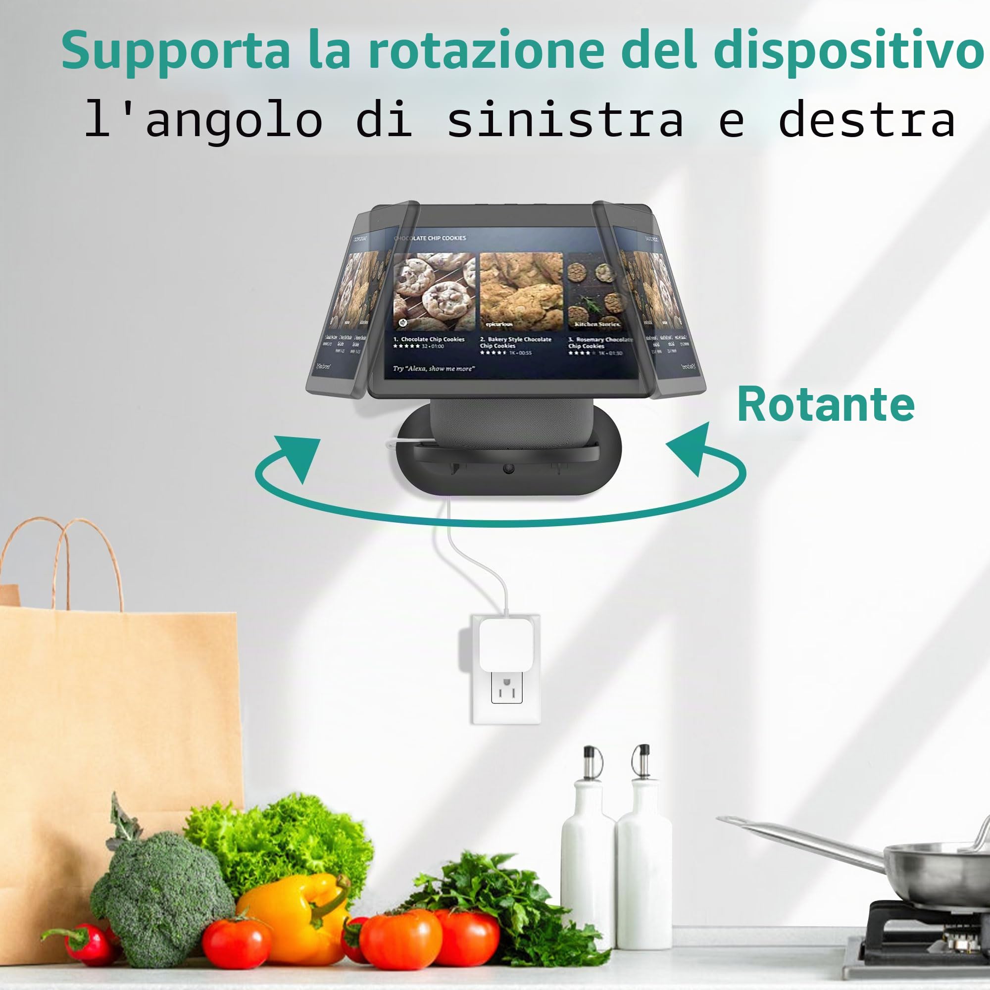 PlusAcc Supporto da parete per HomePod & Show 10 – Supporto universale per la maggior parte degli altoparlanti (nero)