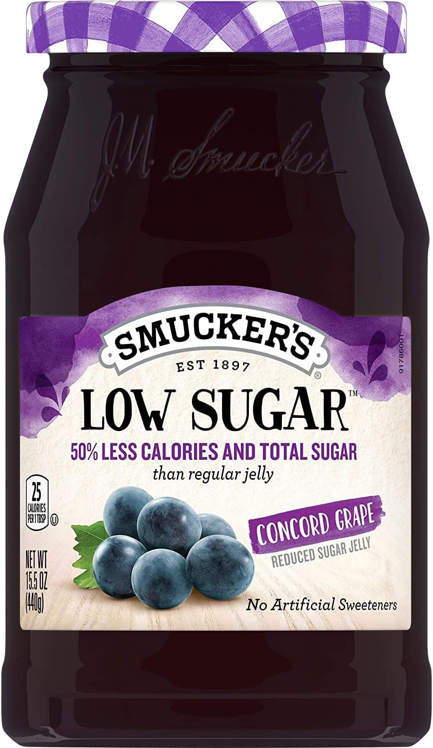 Low Sugar Concord Grape Jelly 15.5oz Jars (Pack of 3)