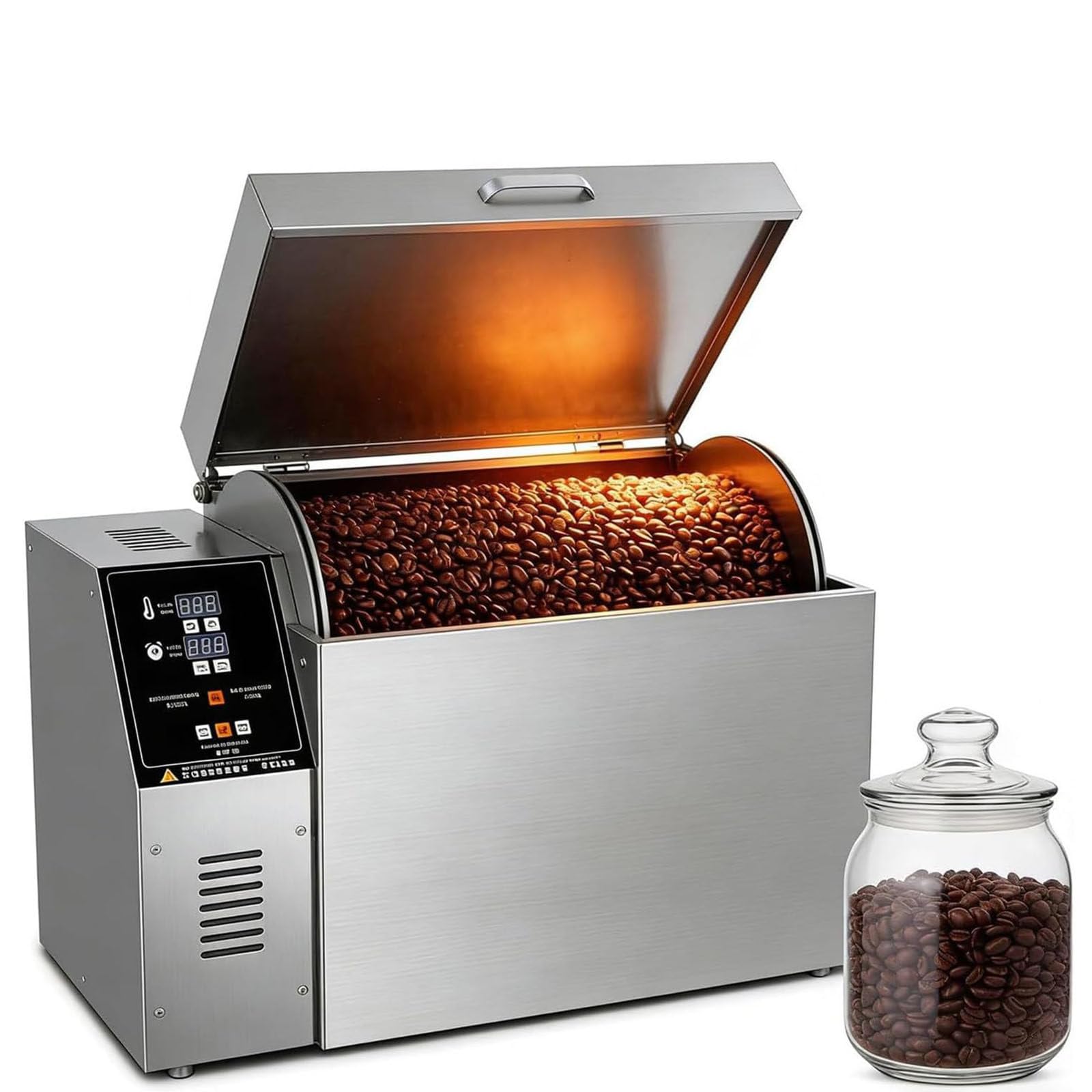 PixCy Coffee Roaster Machine, Coffee Bean Roaster Electric Coffee Roasting Machine Electric Drum Coffee Roaster with Timer and Roasting Temperature Setting for Home Commercial Use Type10