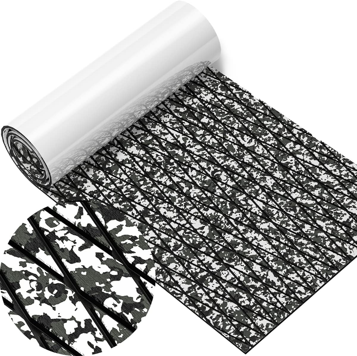 EVA Foam Boat Flooring Decking Sheet Marine Flooring Non-Slip Self-Adhesive Easy Clean Decking Sheet for Motorboat RV Yacht Kayak Surfboard Swimming Pool Stairs, 94.5"x31.5"