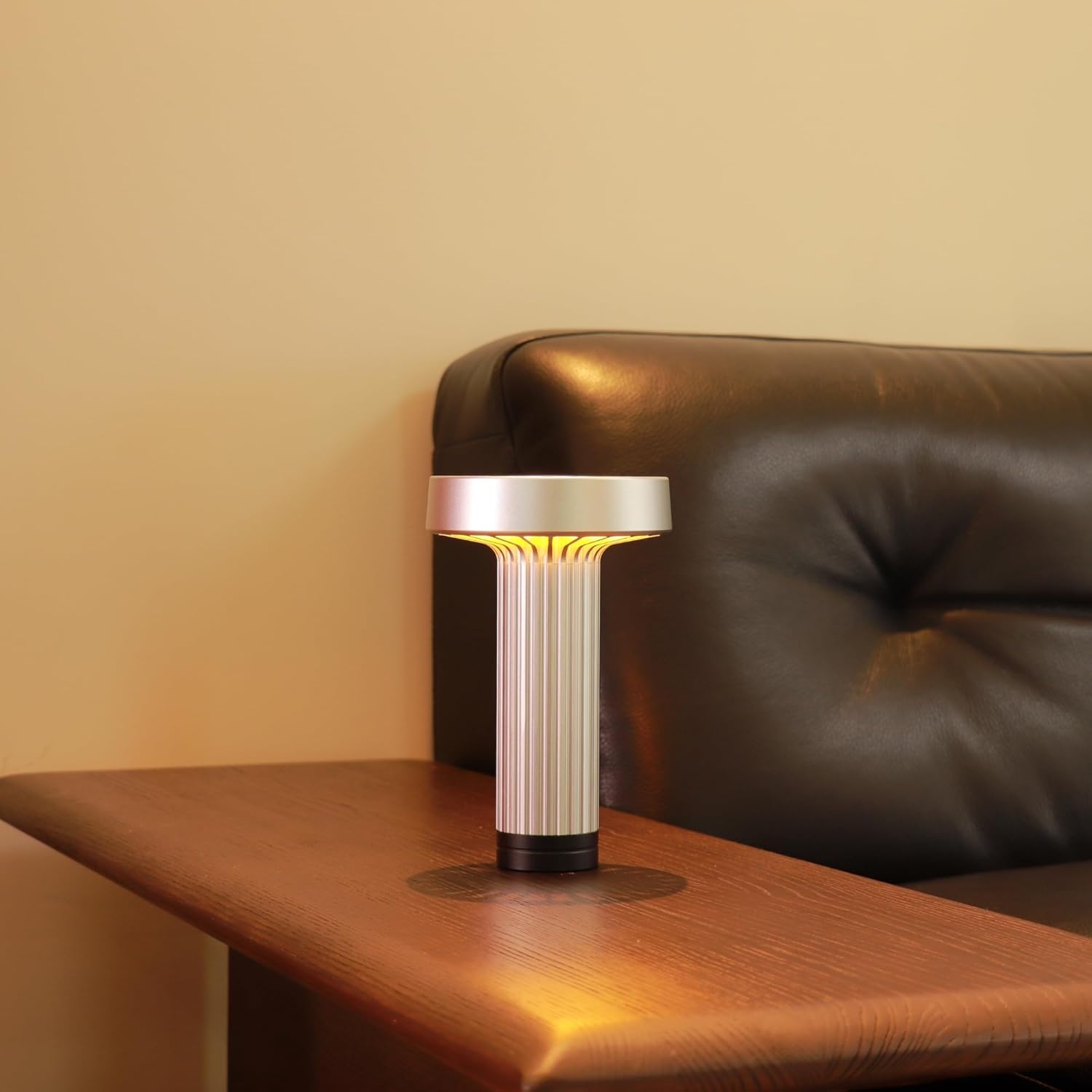 HAPYGI Cordless Table Lamp–Touch Sensor with Stepless Dimming, 5200mAh Rechargeable Battery & 100% Aluminum Body, Modern Minimalist Portable Night Light for Bedroom, Nightstand, Home Decor (Silver)