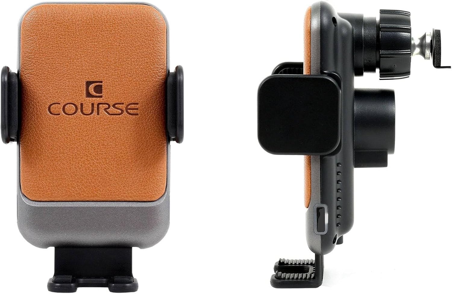 Course Motorsports Direct Fit Phone Mount - Chevrolet/GMC Tahoe, Yukon, Suburban (2015-2020) Cradle Head - Charging Auto Closing (Tan) Left