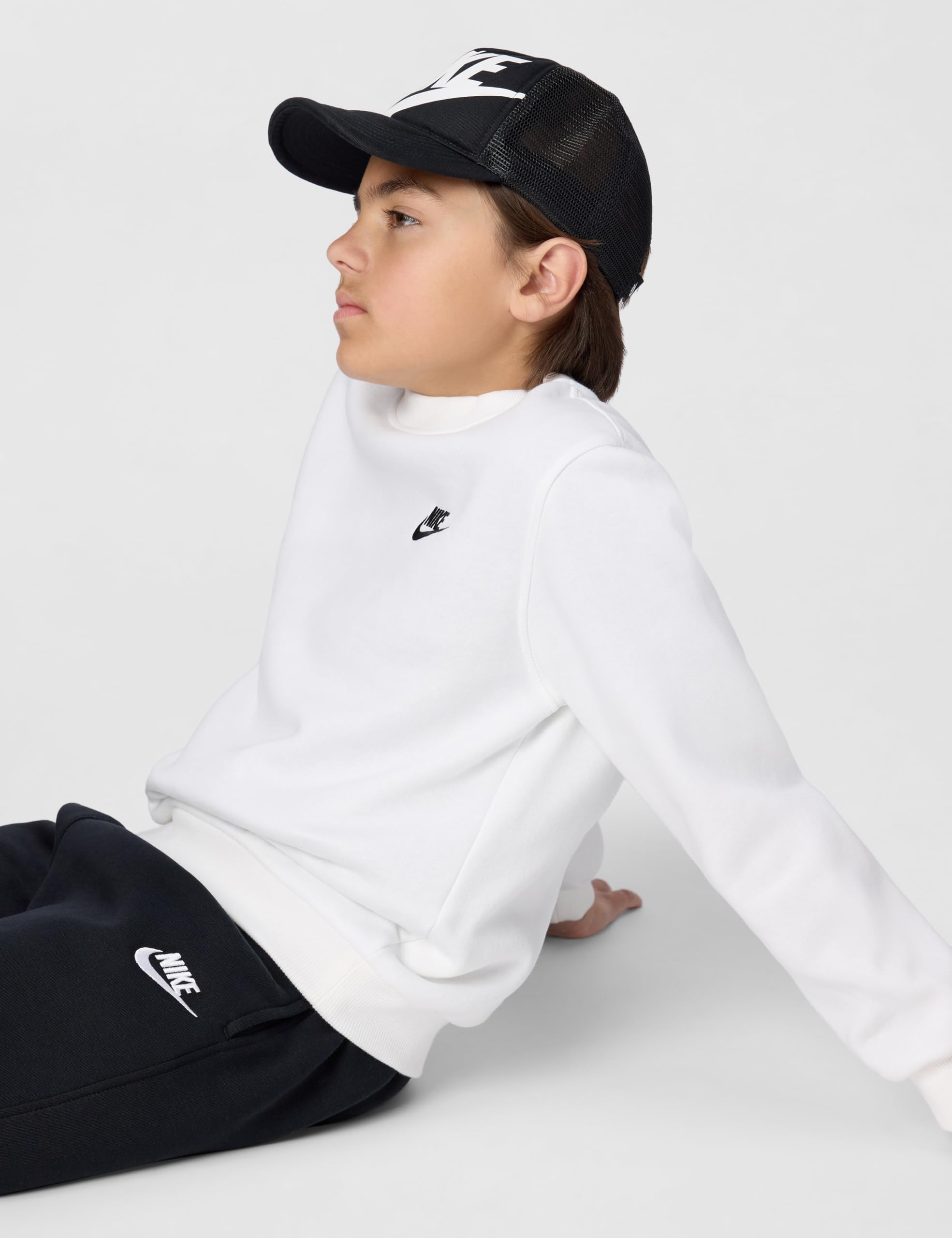 NIKE K NSW Club FLC Crew LS Lbr Top Unisex - Bambini e Ragazzi