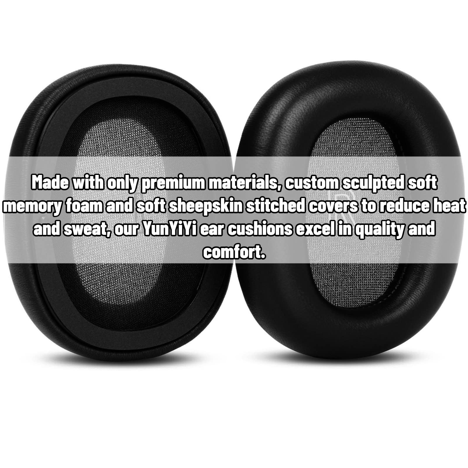 H95 Cuscinetti auricolari di ricambio compatibili con Bang & Olufsen Beoplay H95 Cuffie Beoplay H95 Imbottitura in pelle di pecora (nero)