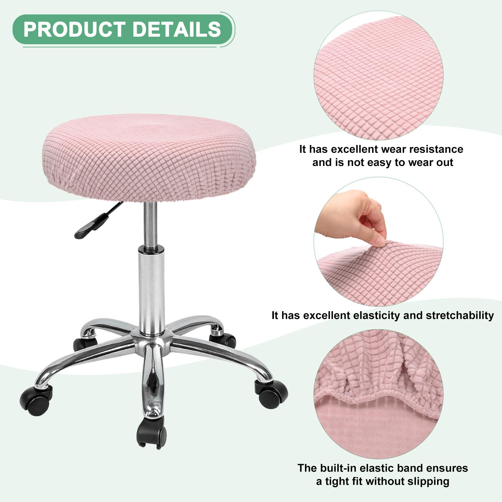 M METERXITY 1-Pack Bar Stool Covers Round - Image 2