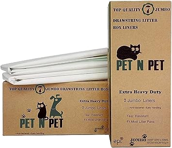PET N PET 14 Counts 2 Packs Extra Heavy Duty Cat Litter Box Liners Anti-Microbial X Large Size