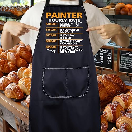 Miniatura 4 de CENWA Delantal para pintor de casa, pintor profesional, regalos para pintor por hora