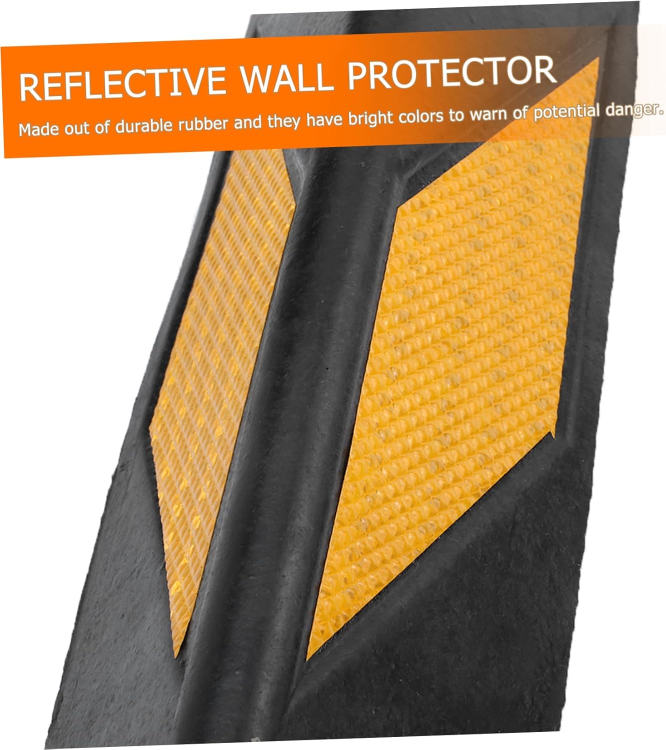Cabilock 2pcs Rubber Corner Guards Reflective Strips for Garage Wall Edge Protectors Safety Corner Strips for Parking Garages