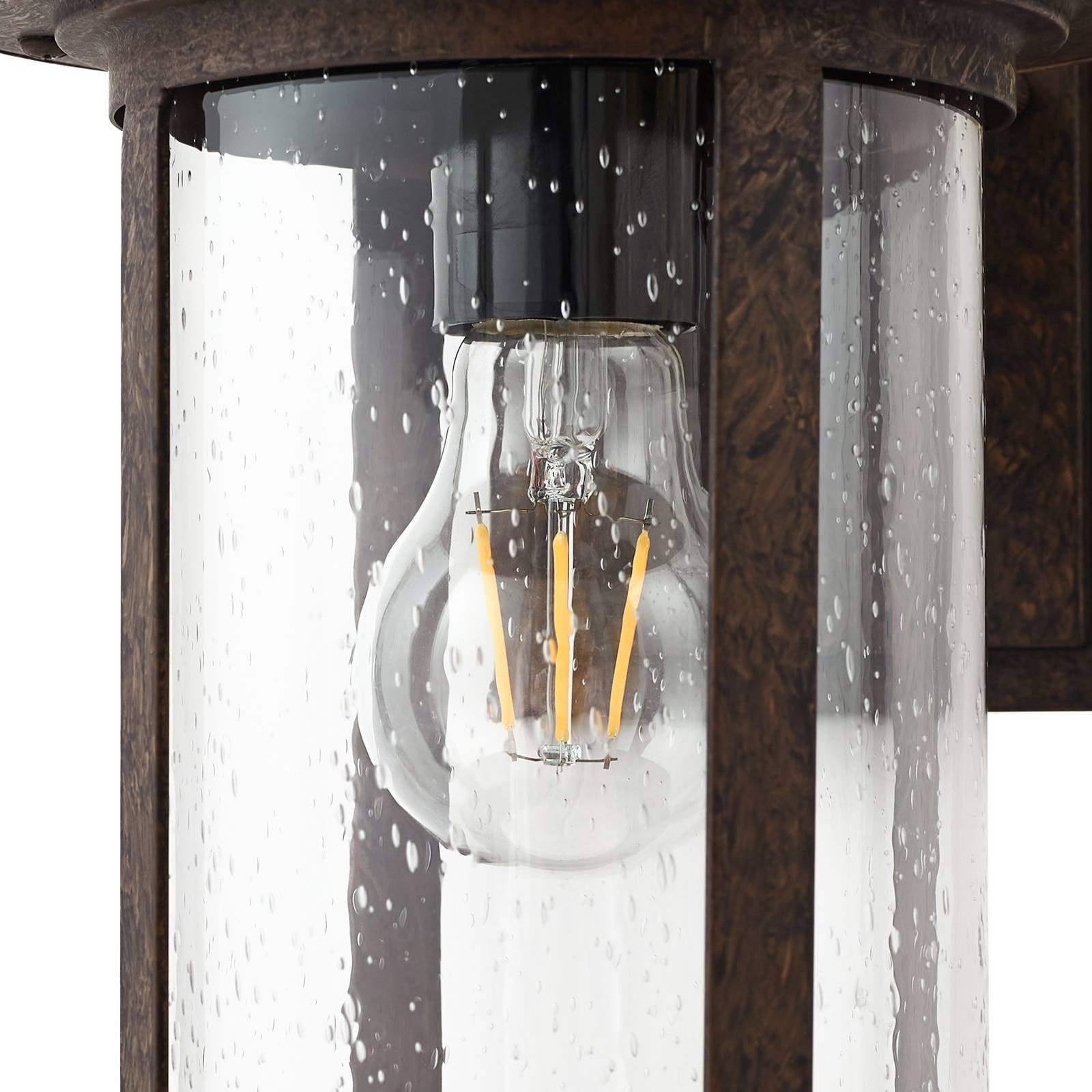 Lindby Wandlampe außen Laterne rostfarben, Wandleuchte aussen Aussenleuchte IP23 Außenlampe 1x E27 ohne Leuchtmittel Außenbeleuchtung Hauswand Garten