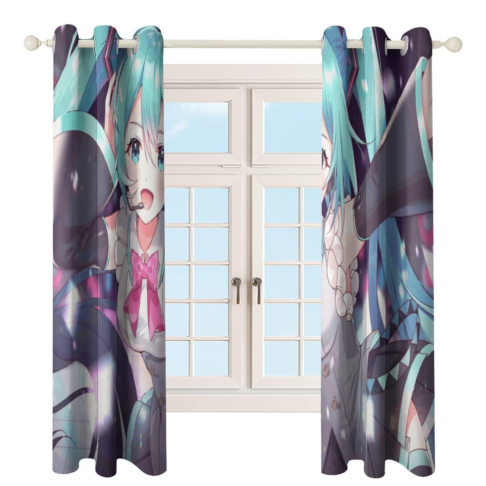 Amazon｜初音ミク カーテン 遮光 断熱 防寒 保温 省エネ UVカット