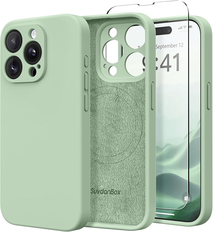 Funda Magnética para iPhone 13 Pro Max, Compatible con MagSafe, [Protección Completa de la Cámara][Protector de Pantalla] Funda Protectora de Teléfono de Silicona Resistente a Golpes para
