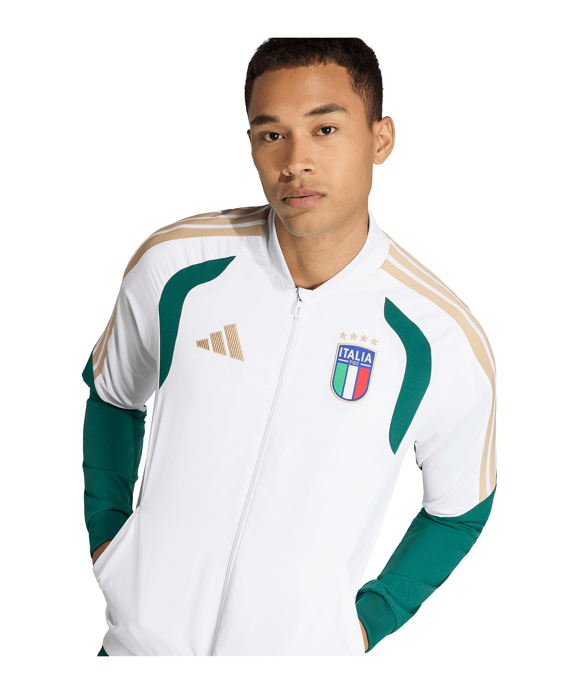 adidas Performance Italia Giacca di presentazione bianca da uomo