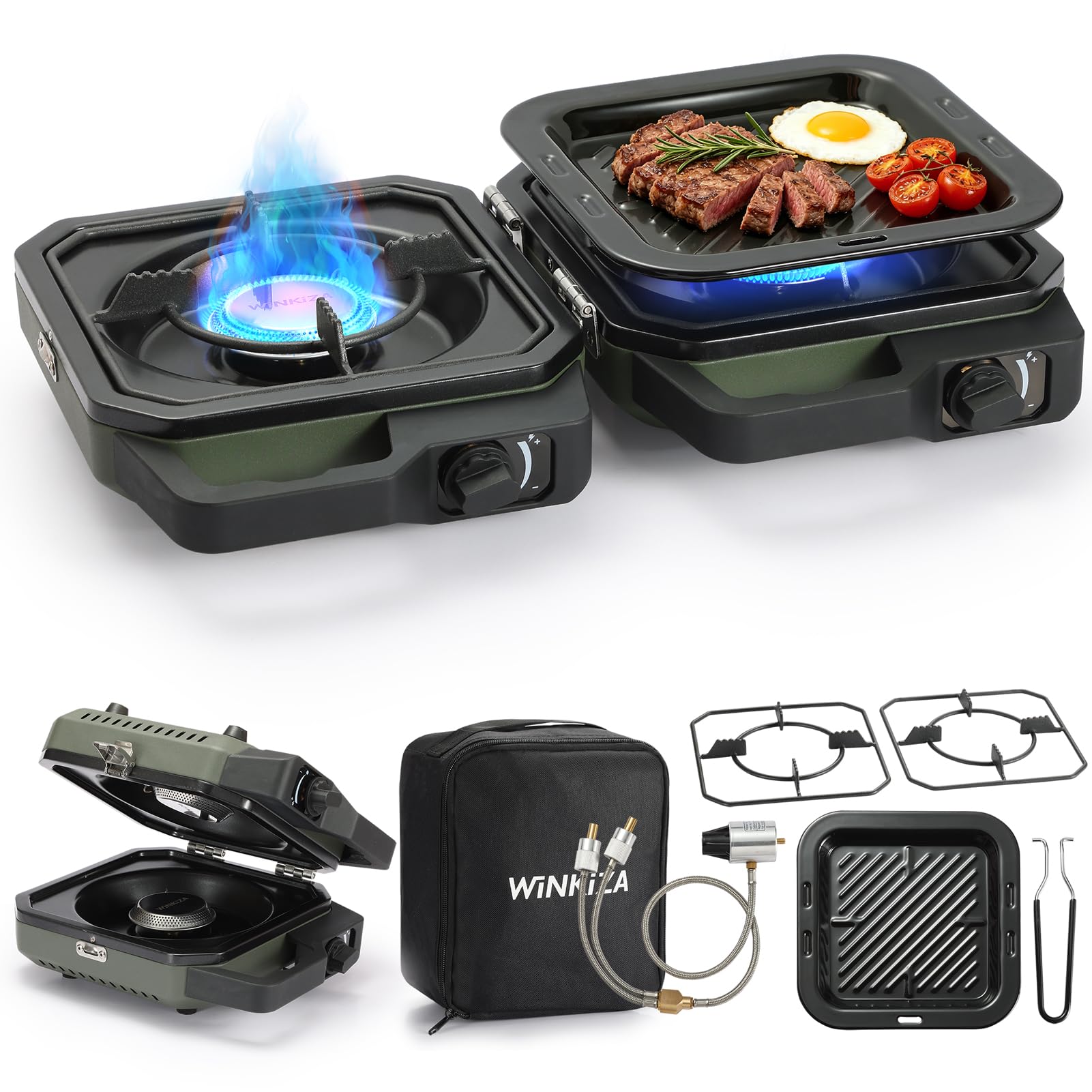 Amazon.com: WINKIZA 304 Stainless 2 Burner Propane Camping Stove