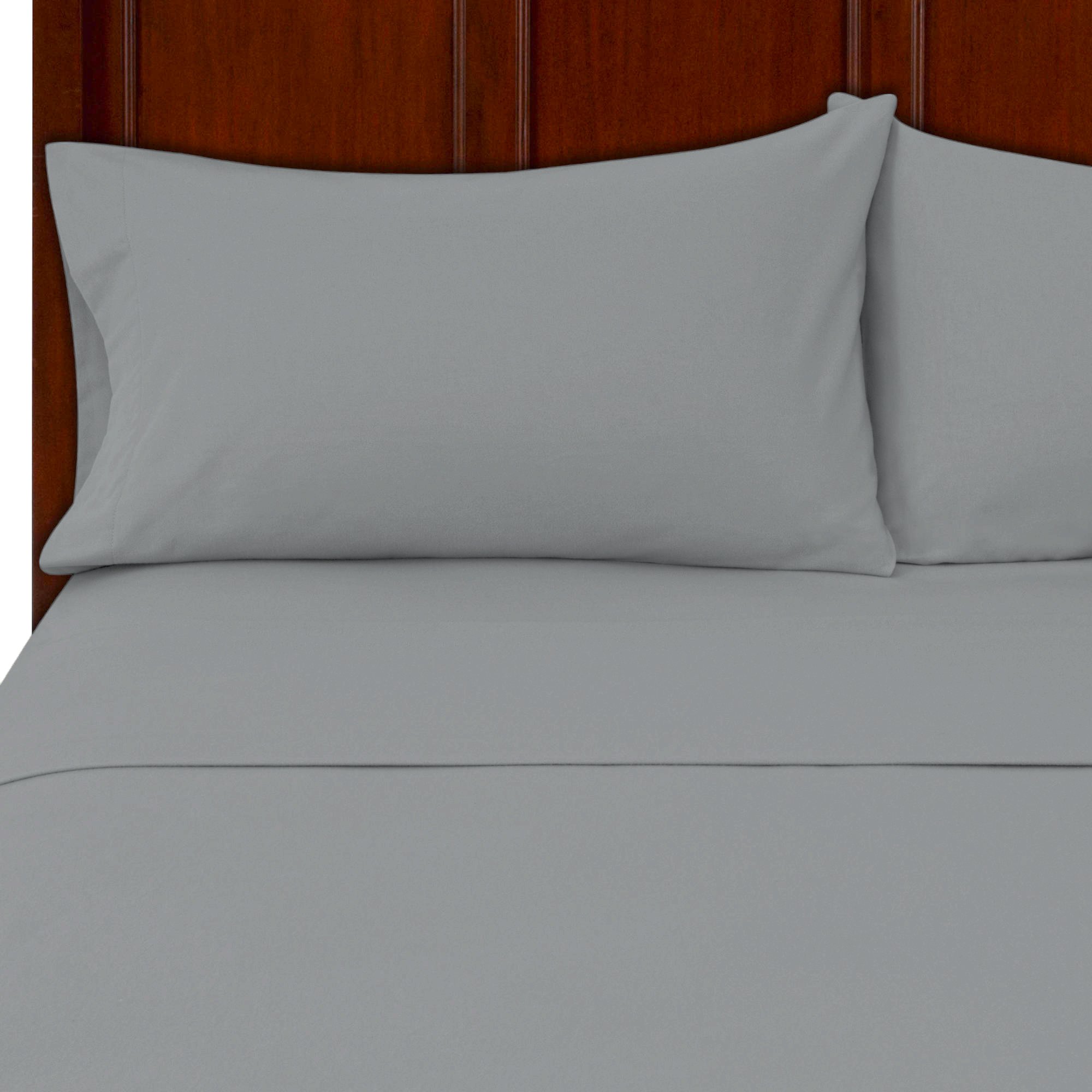 GMTEXTILES Pure 100% Egyptian Cotton Flannel Sheet Set (Pair of Pillowcases (48 x 74 cm) Grey)